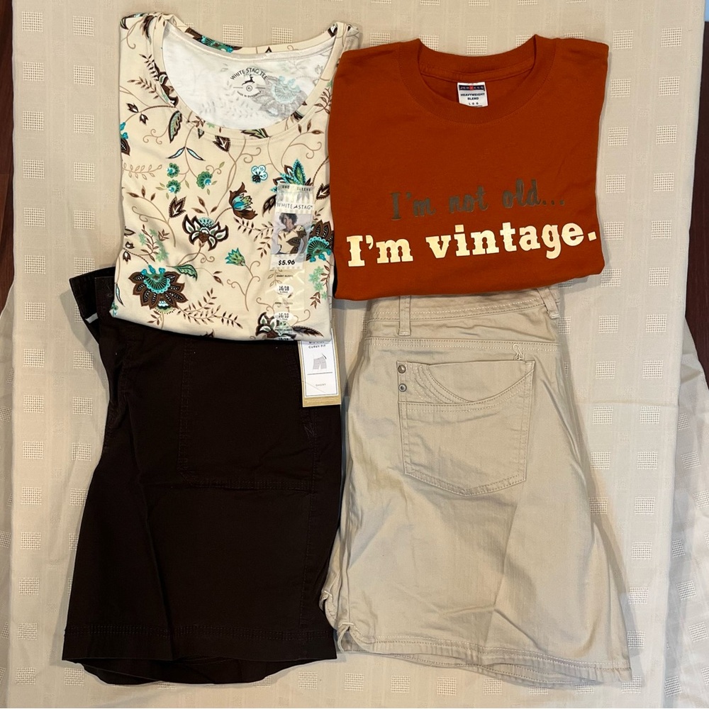 Dockers Shorts Two pairs Women’s shorts and two tee shirts New